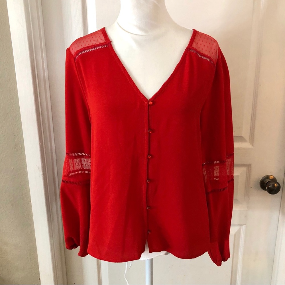3/$20 Live to be spoiled red long sleeve blouse
